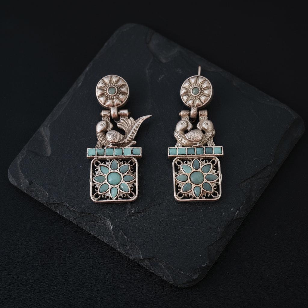 Perched Peacock Danglers