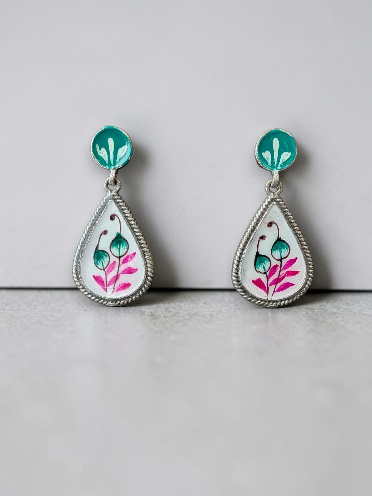 Green and White Danglers